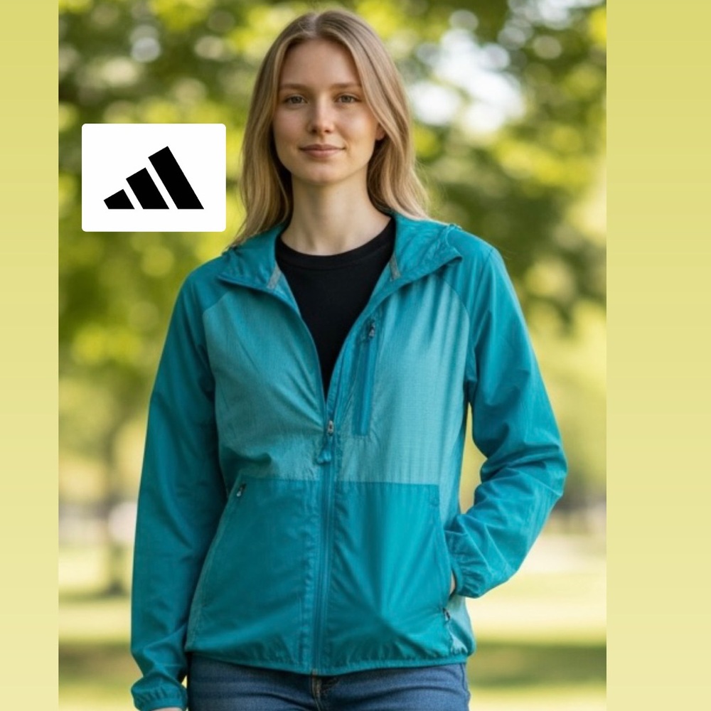 adidas Women's Teal Two-Tone Utility Jacket